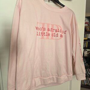 Taylor Swift TTPD Who’s Afraid of Little Old Me? Pink Sweatshirt Off Brand XXL 2